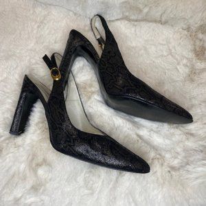 Snake Color Sling Back Pumps
